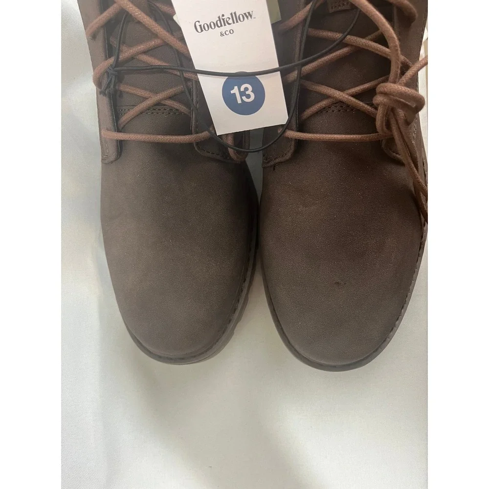 Goodfellow & Co Jeffrey Mens Brown Chukka Boots Memory Foam Lug Sole Size 13 NEW
